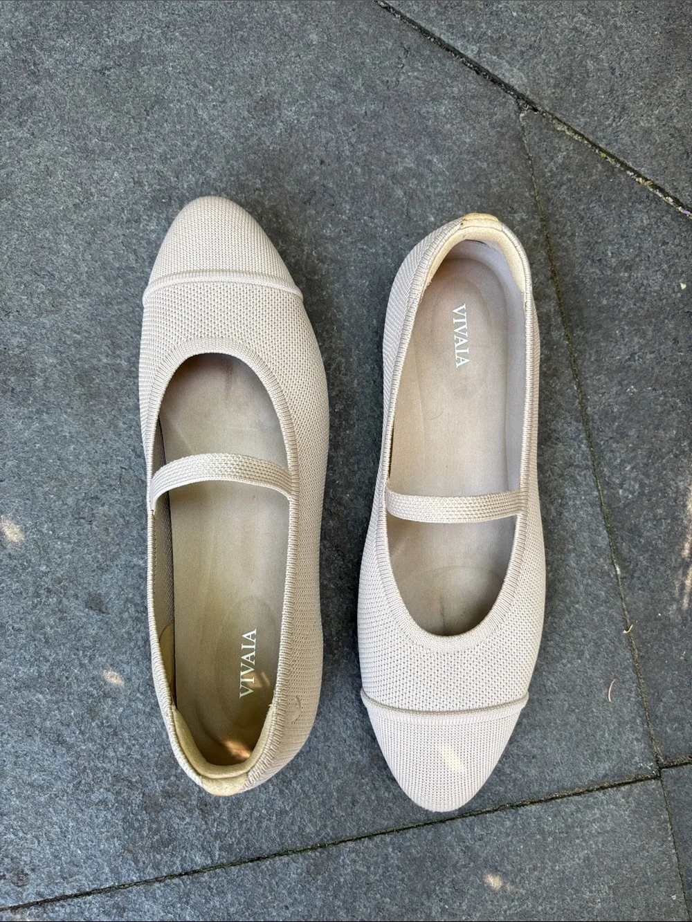 VIVAIA Women's Light Beige (nude) almond toe Mary Jane flats - Picture 8 of 10